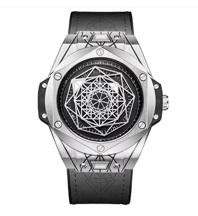 Geometric Metallic Watch – Modern Men's Timepiece
