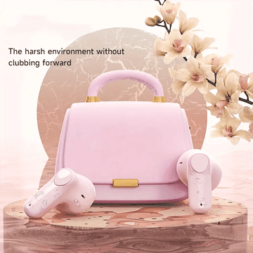 Fashion Girl Women Noise Cancelling Wireless Headset (White & Pink)