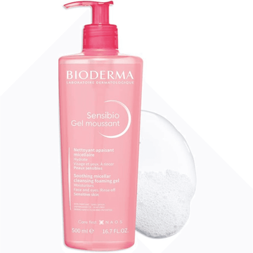 Bioderma Sensibio Gentle Soothing Micellar Cleansing Foaming Gel For Sensitive Skin(500ml)