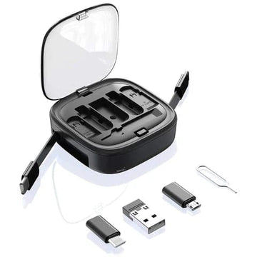 Customized Design 3 in 1 Retractable Charging Cable USB C to USB Adapter OTG Kit with Data Transfer Card Slot Phone Holder