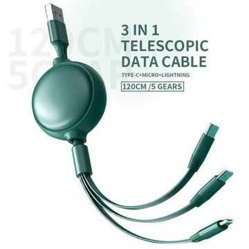 Hot Selling Quality 5Th Gear Adjustment 3In1 Charging Data Cable Phone Type C Android For IOS Type-C Mirco Phone