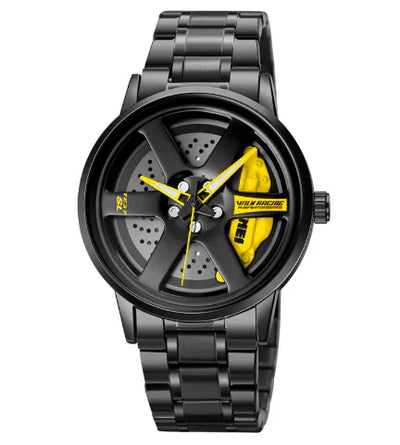 SMAIER Men's Wrist Watch – Alloy Wheel Dial Design